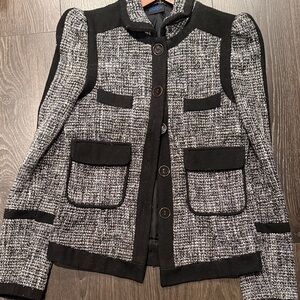 Barbie Black and White Tweed Blazer
